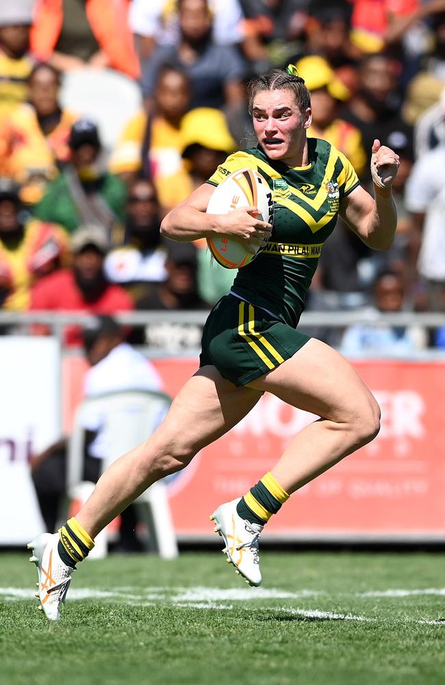 Jakiya Whitfeld playing for the Prime Minister's XIII. Picture: NRL Imagery