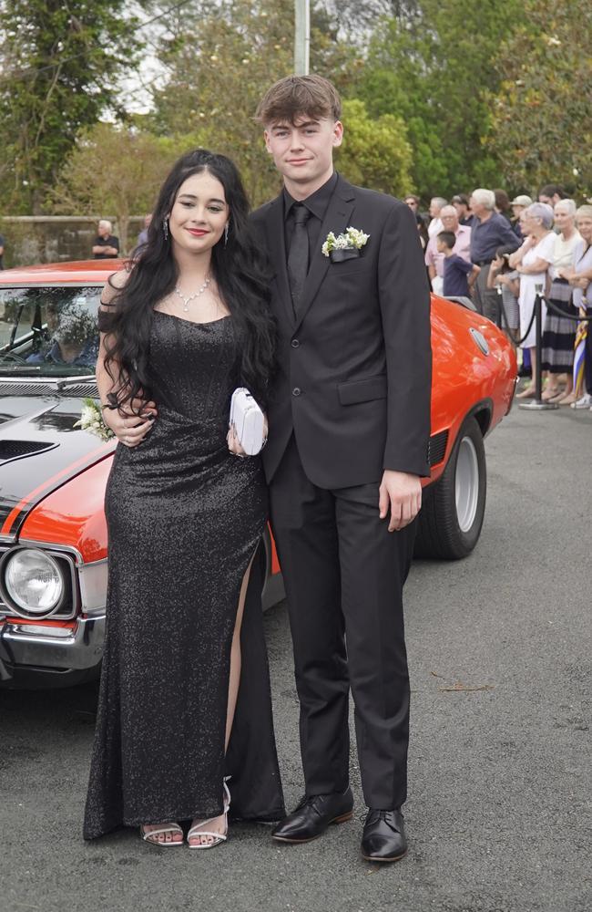 Students arriving in style for the 2024 Glasshouse Christian College formal at Flaxton Gardens.