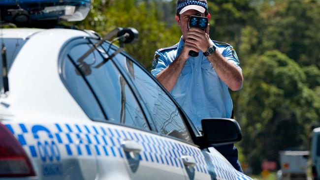 Police highway patrol officer Snr Const. Picture: Mark Whittaker.