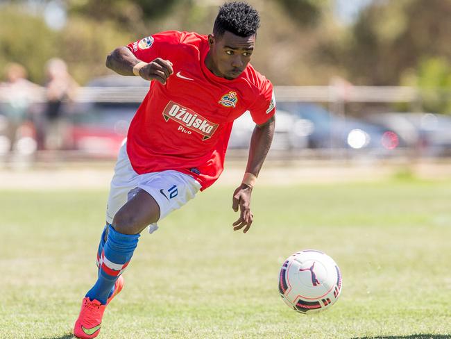 Former Raiders player Elvis Kamsoba, now of Melbourne Knights, will line up for Burundi at FFSA’s African Nations Cup. Picture: Adam Butler