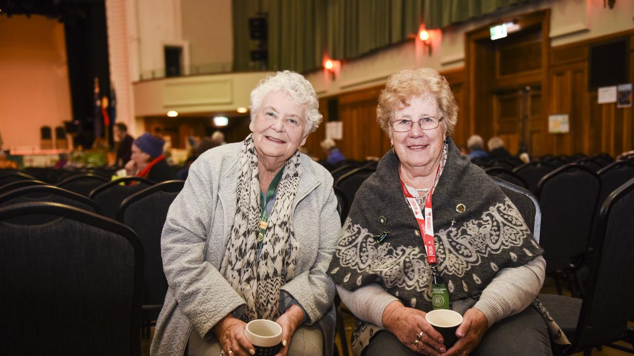 Colleen Nielson, Geelong, and Pat Surace, Drouin, at the CWA Victoria annual general meeting in 2019 was held at the Williamstown Town Hall. Picture: Dannika Bonser