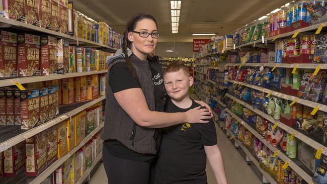 Emily and her son Lachlan, who has autism, were among the first shoppers to benefit from Quiet Hour when it was launched in 2017. Picture: Daniel Pockett