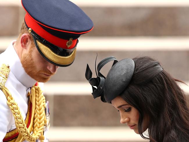 Prince Harry and Meghan Markle at Sydney’s Hyde Park. Picture: Getty Images