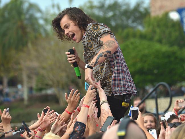 New album...Harry Styles performs for fans on the Today Show. Picture: Getty