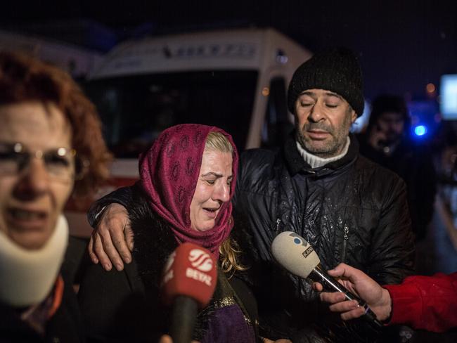 Relatives of the victims gathered near the nightclub Reina. Picture: Stringer/Getty Images