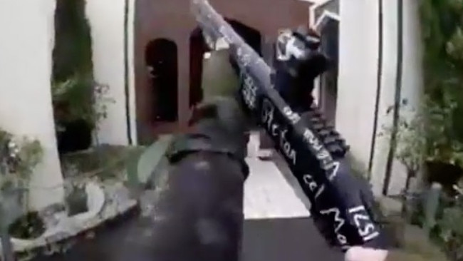 Video images of one gun used during the Christchurch Mosque mass shooting.