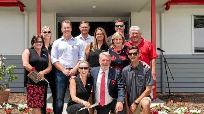 The Murphy Builders team with Bruce and Denise Morcombe at Daniel House. Picture: Contributed