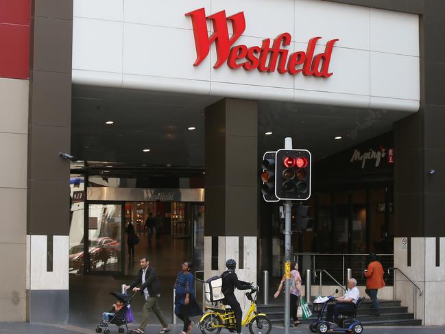 SYDNEY, AUSTRALIA - OCTOBER 10: Shoppers are seen outside the Parramatta Westfield Shopping Centre on October 10, 2020 in Sydney, Australia. Sydney residents are being urged to remain alert and continue with social distancing and hygiene measures to avoid contracting COVID-19 as NSW health authorities work to trace all contacts of new locally acquired coronavirus cases in the community. (Photo by Lisa Maree Williams/Getty Images)