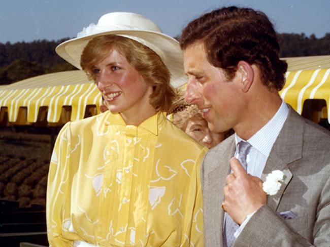 Prince Charles and Princess Diana ready to board the plantation train at the Sunshine Plantation, Woombye, April 12, 1983. Picture: Visit Sunshine Coast