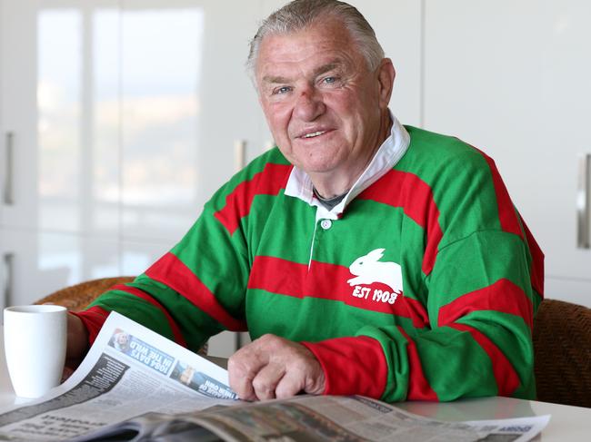 South Sydney legend George Piggins who played in the last Grand Final that the Rabbitohs won in 1971, at his home in South Coogee.