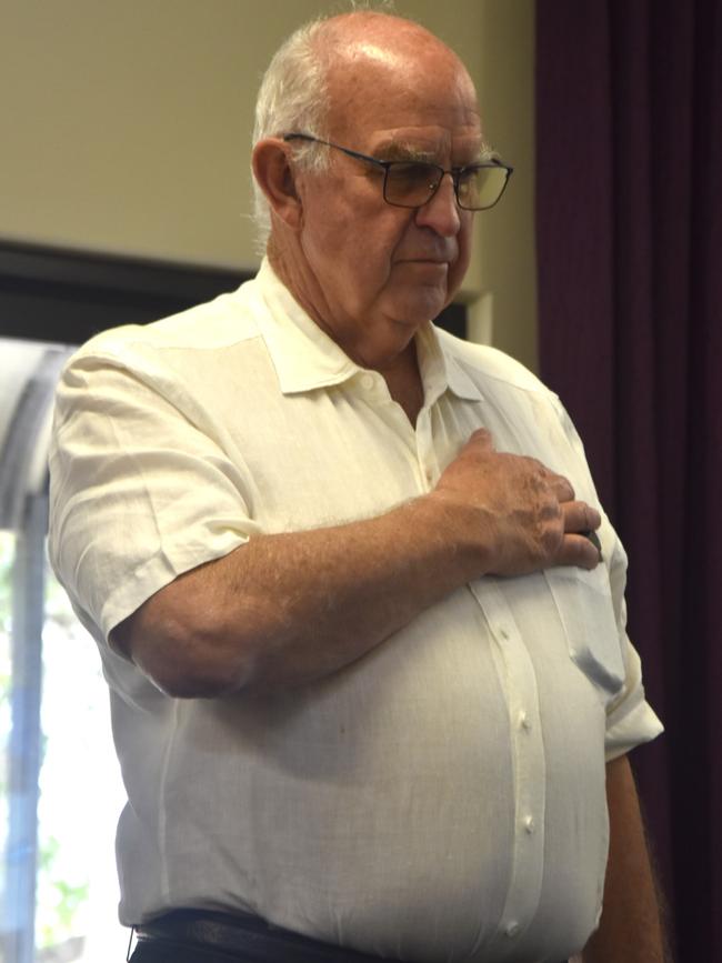 Former Victorian Police Inspector Leslie O'Hagan's best friend, John King, acted as a civil celebrant for his friend's funeral. Picture: Sierra Haigh