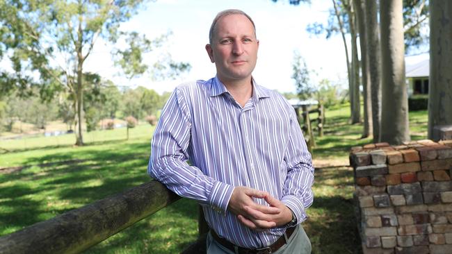 Nathan Zamprogno at his home at Oakville, northwest Sydney. He was sacked from a religious school after he was confronted about being gay. Picture: John Feder