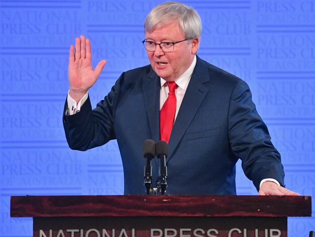 Former prime minister Kevin Rudd says a long-term strategy for engaging China is required. Picture: AAP