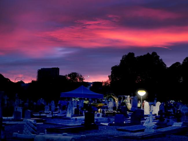 South Australian police exhumed the Somerton Man at West terrace Cemetery, Adelaide in May. Picture: NCA NewsWire / Kelly Barnes