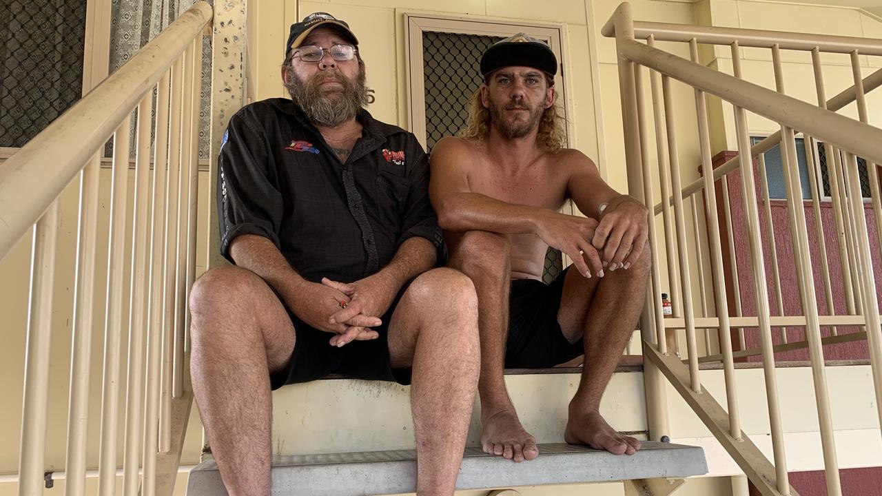 Scott Barratt and his son Stephen Barratt were first on the scene at a MacDonald St unit fire where a 60-year-old man was significantly burned and three Mackay police officers were injured trying to rescue him. Picture: Heidi Petith