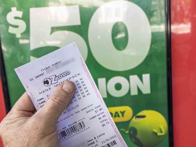 MELBOURNE, AUSTRALIA - NewsWire Photos - January 21, 2025: One lucky punter could pocket $50M in the OzLotto draw on Tuesdaynight.  Picture: NewsWire / David Geraghty