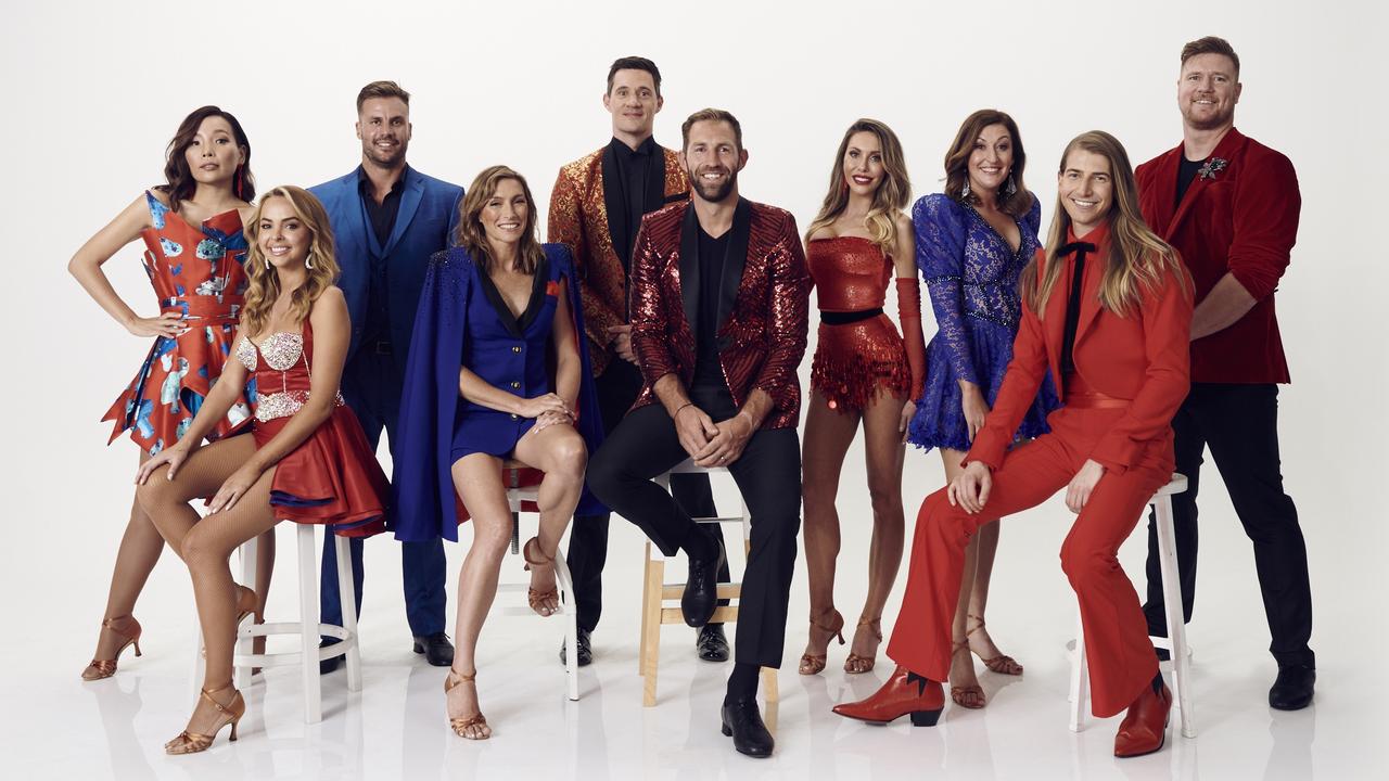 The full DWTS cast, L-R: Dami Im, Angie Kent, Beau Ryan, Claudia Karvan, Ed Kavalee, Travis Cloke, Chloe Lattanzi, Celia Pacquola, Christian Wilkins and Dean Wells. Picture: Supplied.