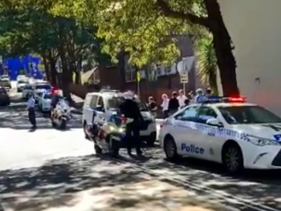 Police on the scene at Liverpool St. Picture: Twitter/Robert Byrne