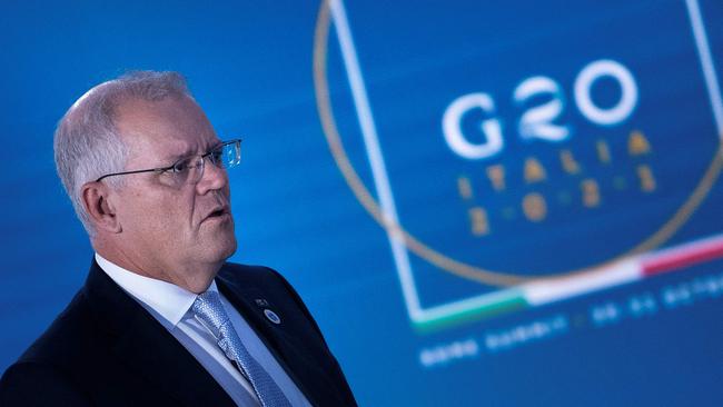 Scott Morrison says he believes progress will still be made at COP26 despite the setbacks at the G20 summit. Picture: AFP