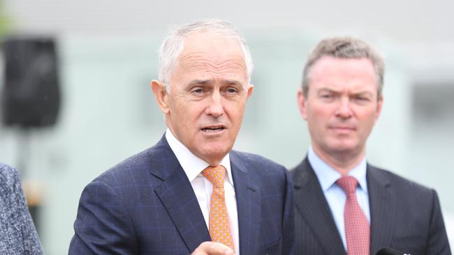 Christopher Pyne says the cabinet is 100 per cent behind PM Malcolm Turnbull. Picture: Annette Dew