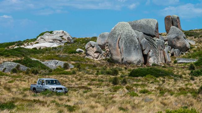 Going cross-country is necessary to explore the beauty of Lungtalanana n Bass Strait. Picture: WWF/Chris Crerar