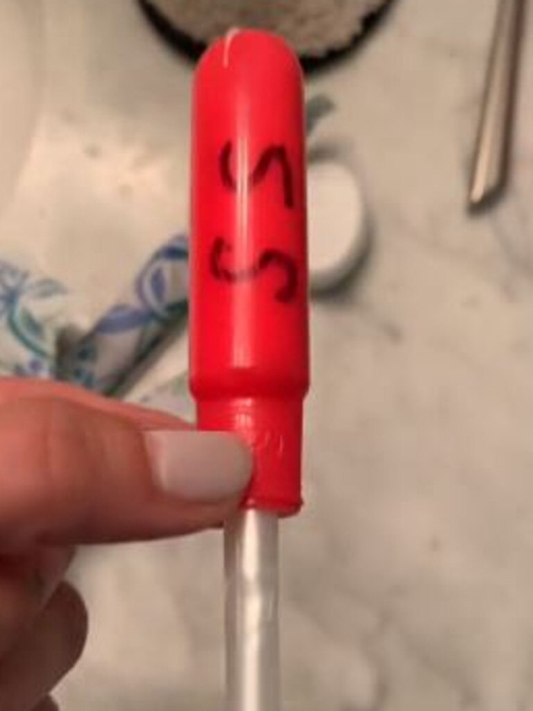 The applicator had a mysterious "SS" on it. Picture: TikTok / cealpee