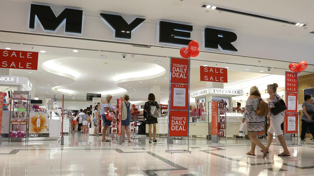 Shops that appeal to the same customer crowd around big stores like Myer. Picture: Tertius Pickard