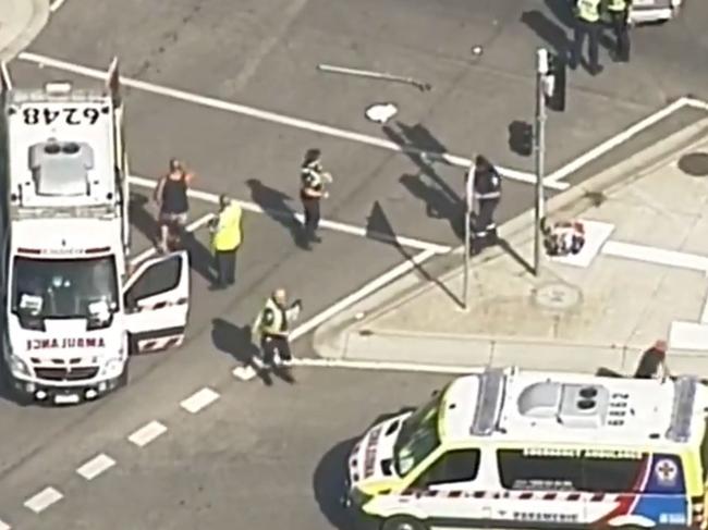 Police at the sceneo of the horror hit and run in February 2018.