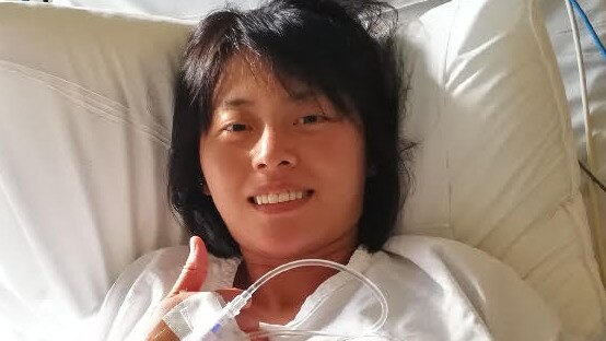 Yang Chen in hospital following her rescue.