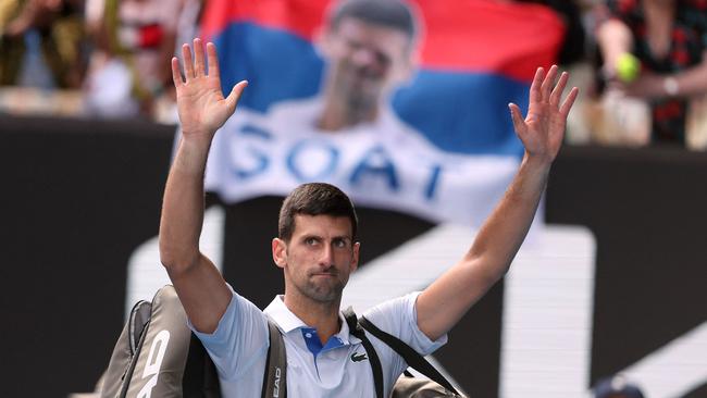 Shock scenes on Rod Laver Arena. Photo by Martin KEEP / AFP