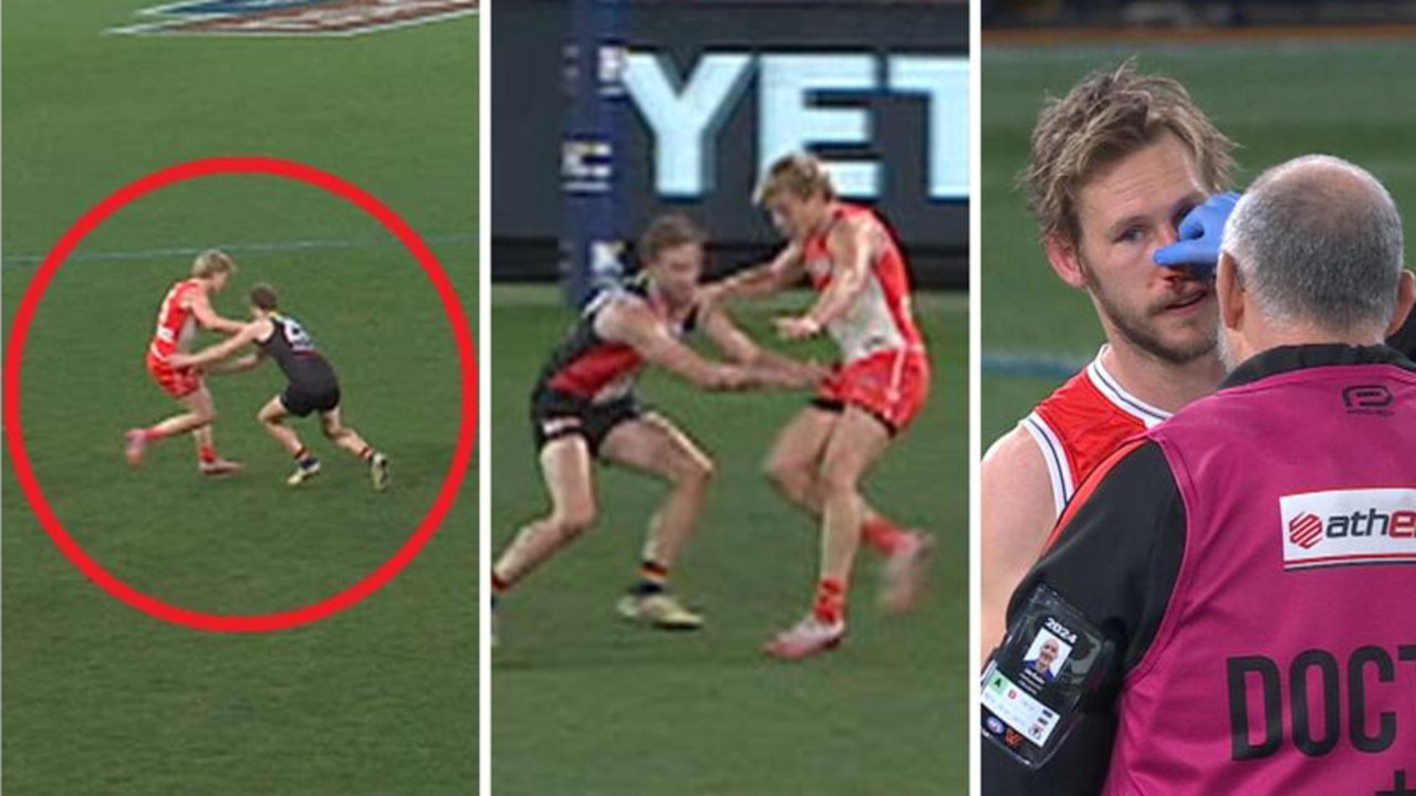 Isaac Heeney gave Jimmy Webster a bloody nose after this incident.