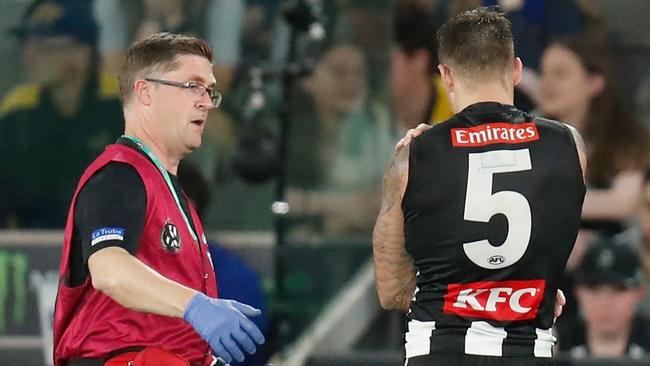 Jamie Elliott hurt his shoulder against the Eagles. Picture: Michael Willson/AFL Photos