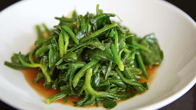 Stir-fried native greens.