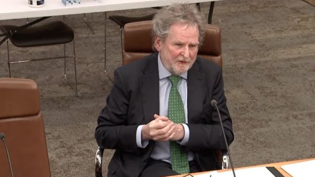 Custodial inspector Richard Connock gives evidence at a Legislative Council inquiry into Tasmanian adult imprisonment and youth detention.