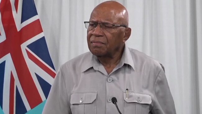 Manoa Seru Nakausabaria Kamikamica, Fiji Deputy Prime Minister holds a press conference after tourist, including Australians were hospitalised. Picture: Sky News