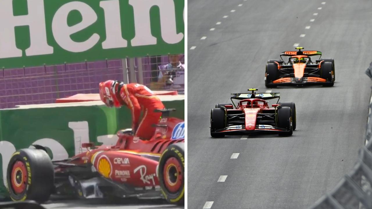 Charles Leclerc banged into barriers.