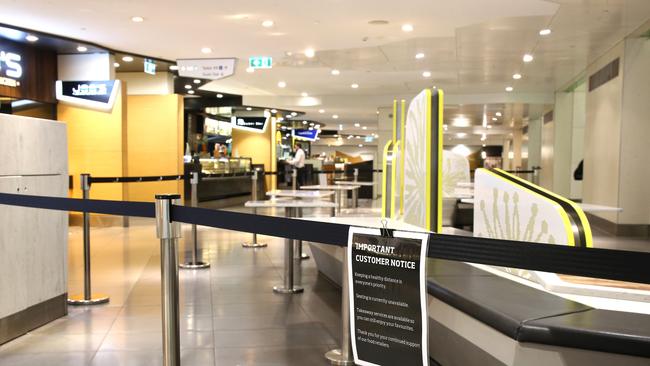 An empty food court at the Wintergarden mall in Brisbane. Picture: AAP