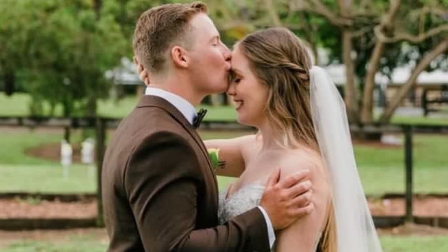 Kieran and Alexis Ford on their wedding day. Picture: Supplied