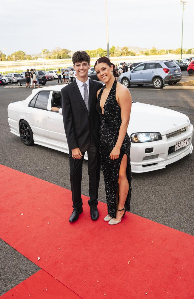 Graduates Cody Alsop and Charlie Jennings at The Industry School formal at Clifford Park Racecourse, Tuesday, November 12, 2024. Picture: Kevin Farmer