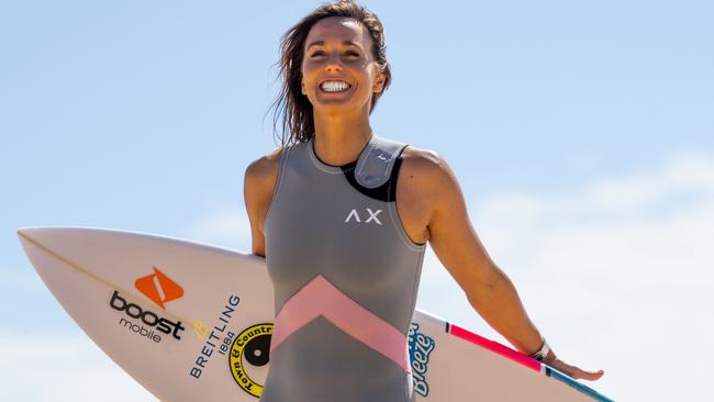 Sally Fitzgibbons prepares for the Rip Curl Pro at Bells Beach. Credit: Courtesy WSL