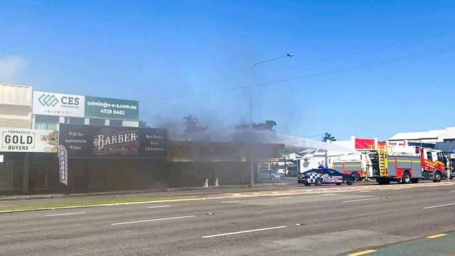 Photographs from the scene of a structure fire in Hermit Park on Monday afternoon. Picture: Supplied
