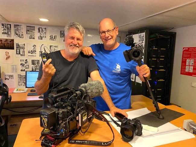 Cameraman Neal Maude and filmmaker Max Uecthtritz were part of the search team to find the Montevideo Maru. Picture: Supplied