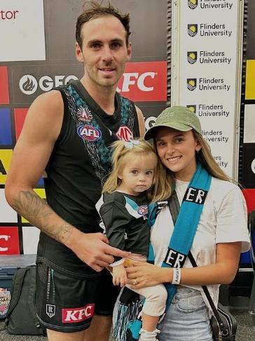 Kellie Finlayson with husband Jeremy Finlayson and their daughter Sophia. Picture: @kelliefinlayson_/Instagram