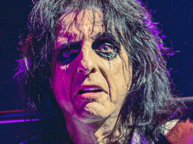 US rock singer Alice Cooper on stage in Perth Feb 2019, pic Stuart McKay