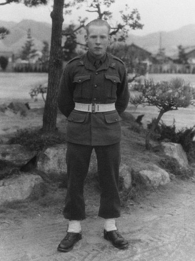 Private Allan Chick of the 65th Battalion, Australian Infantry Force, in Japan in 1947. Picture: Australian War Memorial.