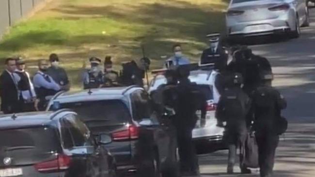 Police carrying out a search for a man after shots fired in Cranebrook. picture: Facebook