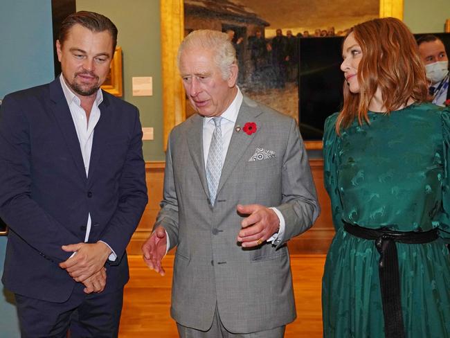 Leonardo DiCaprio with Prince Charles and Stella McCartney. Picture: Getty Images