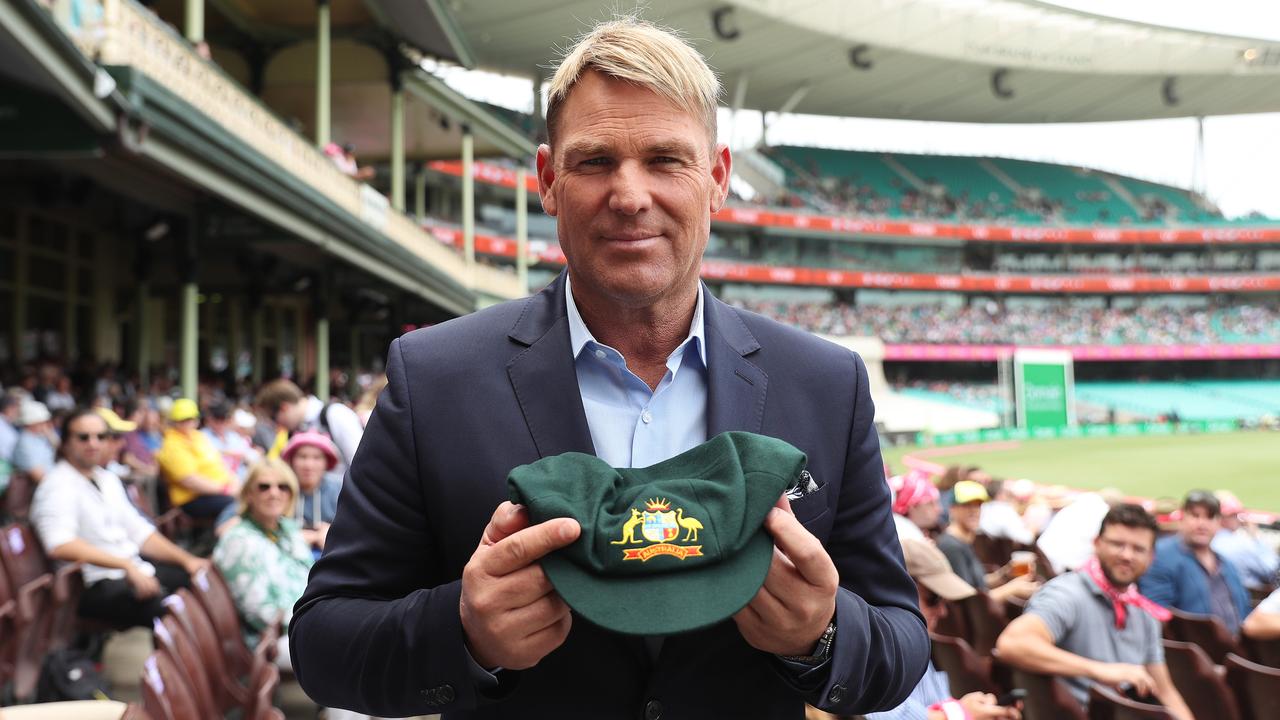 Shane Warne is auctioning his famous Baggy Green. Picture: Brett Costello