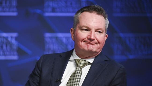 Minister for Climate Change and Energy, Chris Bowen addresses the National Press Club of Australia in Canberra. Picture: NewsWire / Martin Ollman