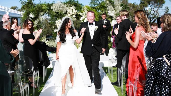 Ben Gray and Luba Grigorovitch at their marriage in 2023 at Sorrento on the Mornington Peninsula. Picture: APL Photography